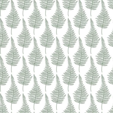 Eğreltiotu yeşil vektör çizimi bırakır botanik desensiz desen. Tropiks yeşillik albümü dijital kağıt.