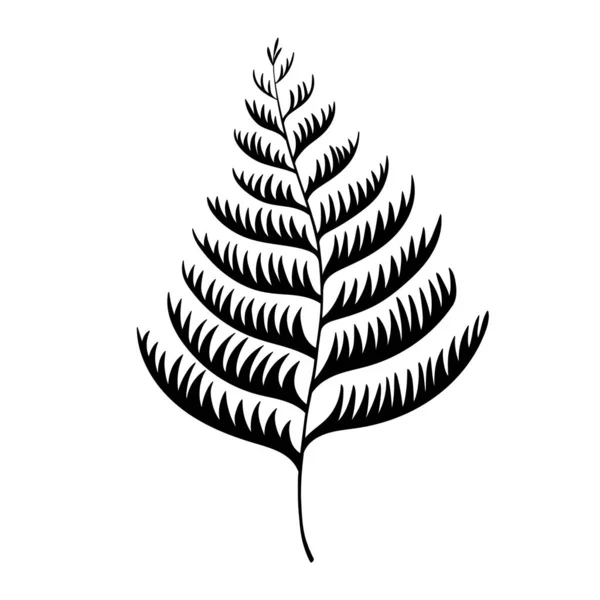 Leaf silhouette vector illustration. 숲 속의 푸른 초목 — 스톡 벡터