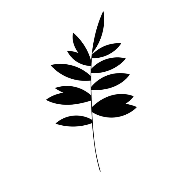 Leaf silhouette vector illustration. Forest greenery background — Vettoriale Stock