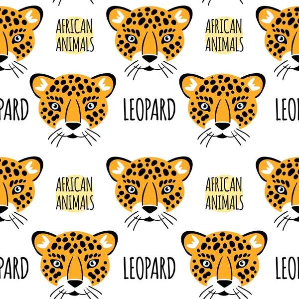 Leopar yüz yazı izole beyaz bir arka plan ile. Afri