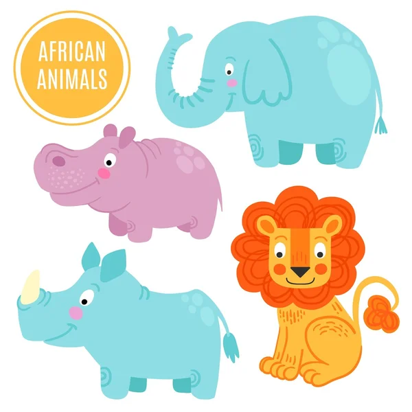 Afrika hayvanlar izole üzerinde beyaz arka plan belirleme.