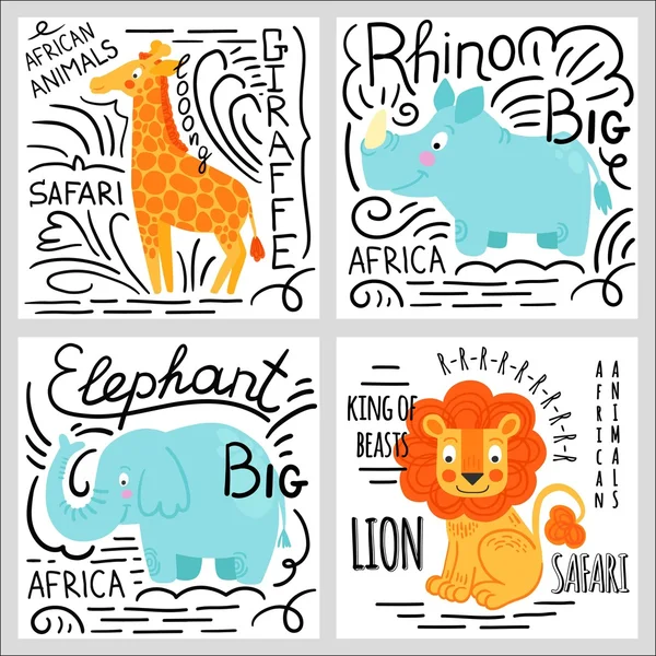 Afrika hayvanlar izole üzerinde beyaz arka plan belirleme