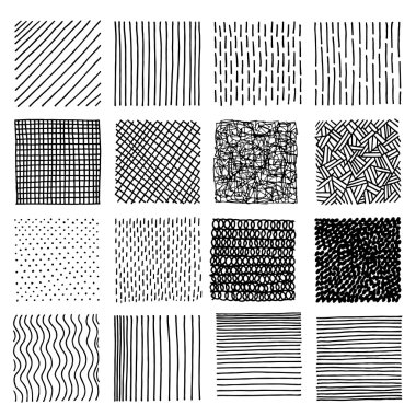 Mürekkep elle çizilmiş vektör tasarım öğeleri kümesi.