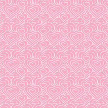 Pembe kalpler vektör Dikişsiz desen zinciri