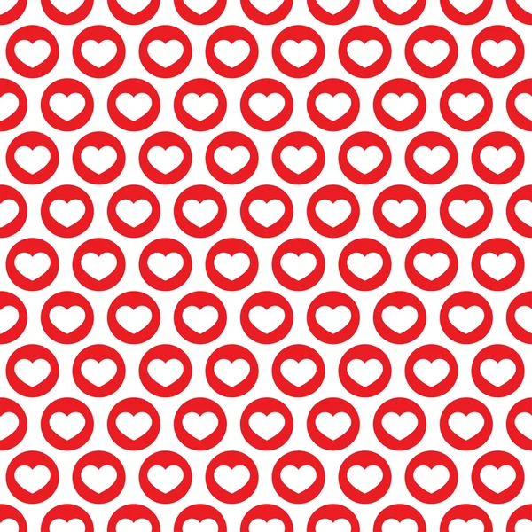 Corazón rojo vector patrón sin costura — Vector de stock