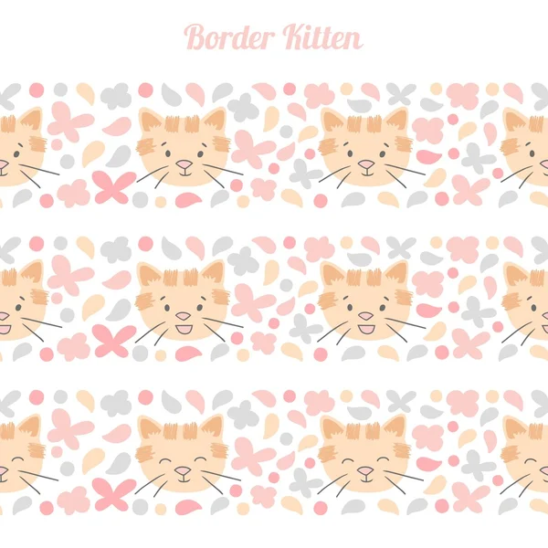 Gatito vectorl frontera — Vector de stock