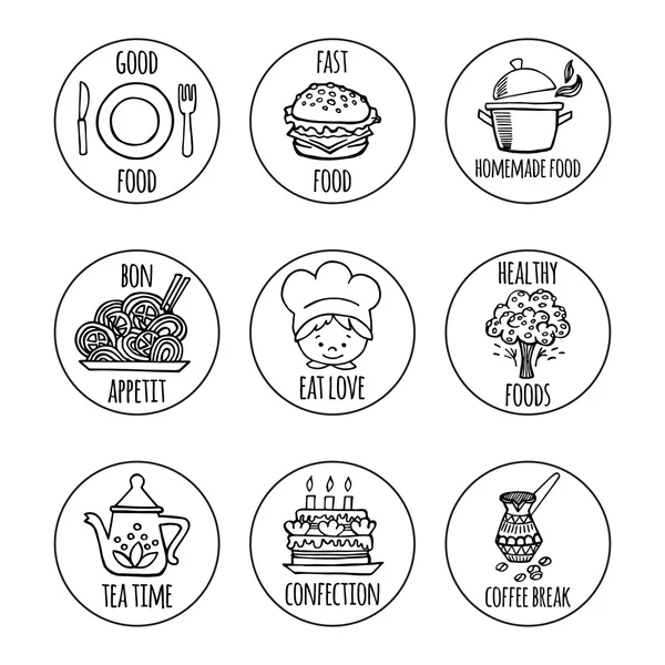 Iconos de herramientas de cocina sobre un aislamiento de fondo blanco . — Vector de stock