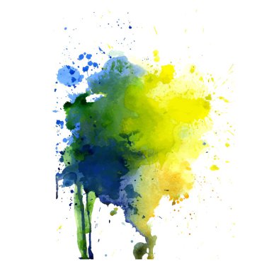 Suluboya resim el boya izole vektör spot