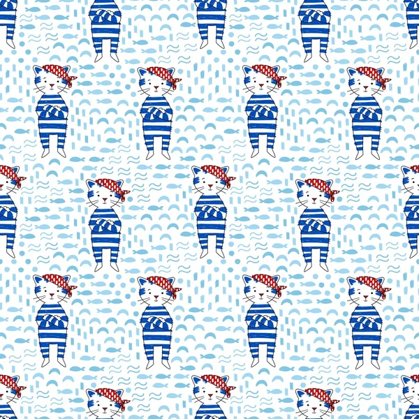 Korsan Cat vektör seamless modeli