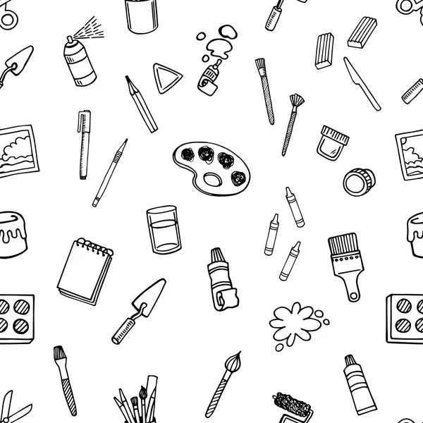 Sanatçı araçlar kümesi sorunsuz vektör desen kroki