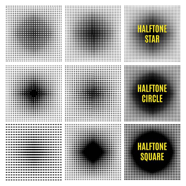 Set Halftone isolation vector element design.