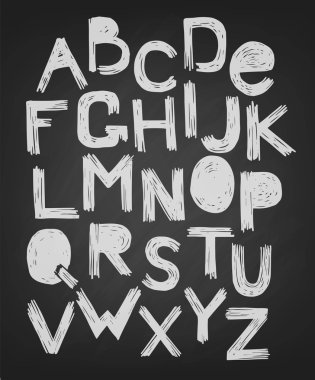 Alfabe skrabble grunge tarzı vektör