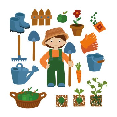 Çiftçi vector Icons set