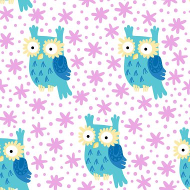 baykuş vektör seamless modeli