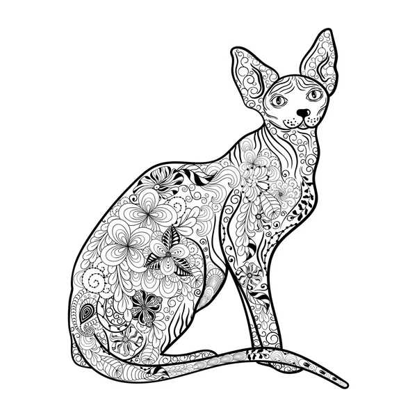 Katzensphynx-Doodle — Stockvektor