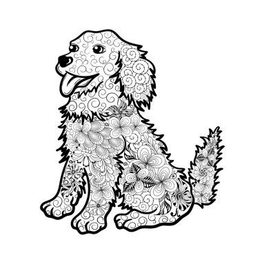 Köpek doodle illüstrasyon