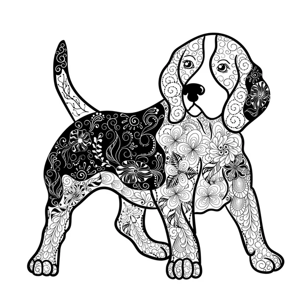Cão beagle doodle — Vetor de Stock