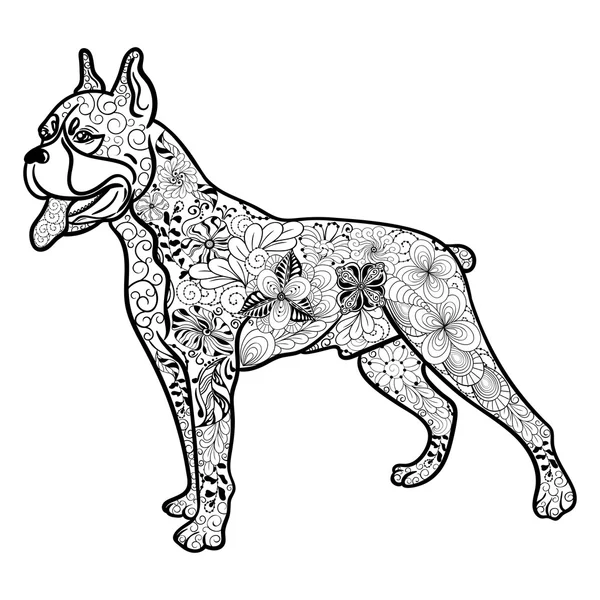Bokser pies bazgroły — Wektor stockowy