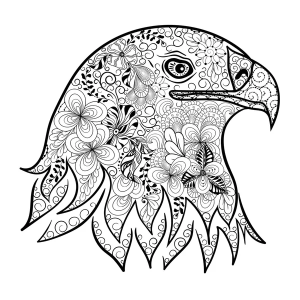 Garabato cabeza de águila — Vector de stock