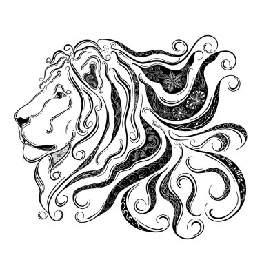 Aslan illüstrasyon doodle
