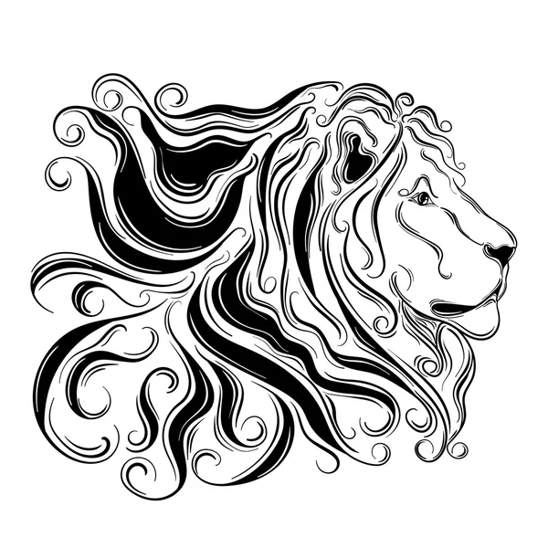 Lion doodle illustratie — Stockvector