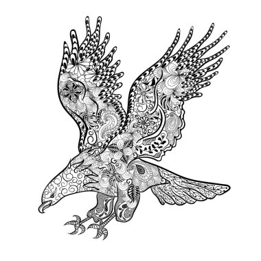 Kartal doodle illüstrasyon