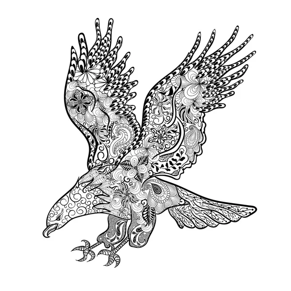 Eagle doodle ilustrace — Stockový vektor