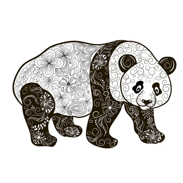 Panda doodle  illustration — Stock Vector