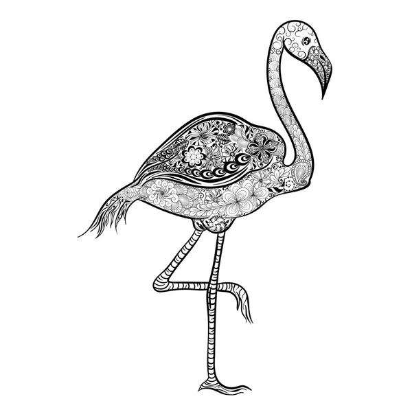 Flamingo doodle illüstrasyon — Stok Vektör