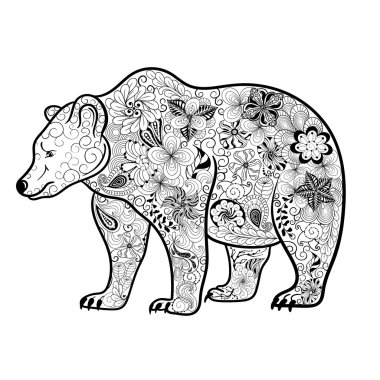 Doodle illüstrasyon ayı