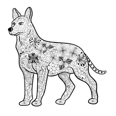 Köpek doodle illüstrasyon