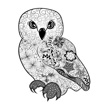 Baykuş Doodle illüstrasyon