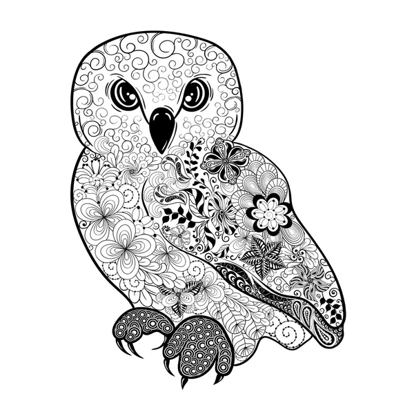 Owl Doodle Ilustração — Vetor de Stock