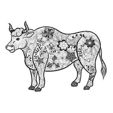 Boğa Doodle illüstrasyon