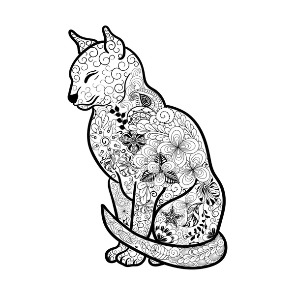 고양이 낙서 그림 — 스톡 벡터