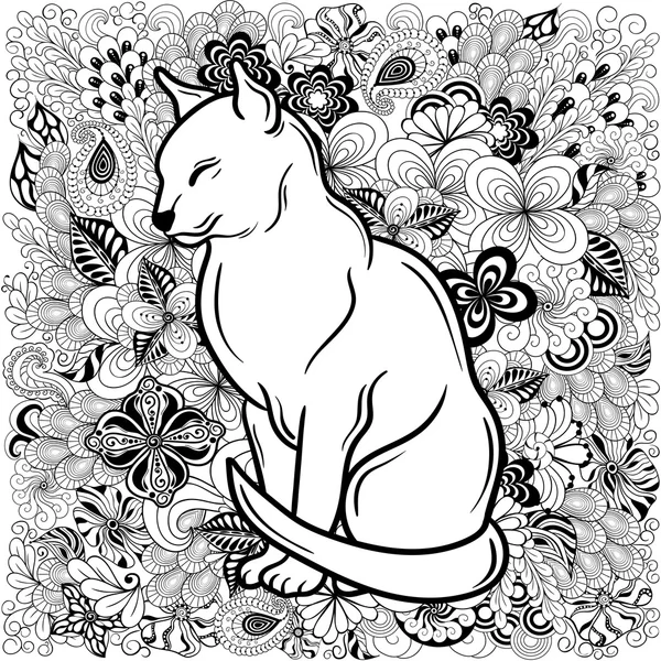 Ilustração doodle gato —  Vetores de Stock