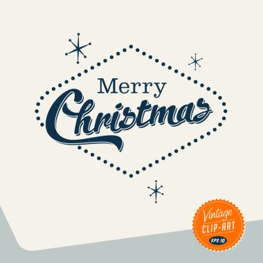Vintage Style Clip Art - Merry Christmas - Vector EPS10