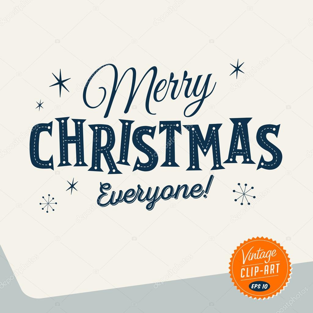 Vintage Style Clip Art - Merry Christmas - Vector EPS10 — Stock Vector