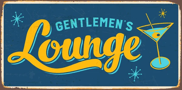 Vintage Metal işareti Gentlemen's Lounge — Stok Vektör