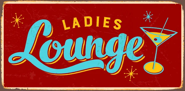 Εκλεκτής ποιότητας μεταλλική επιγραφή κυρίες Lounge — Διανυσματικό Αρχείο