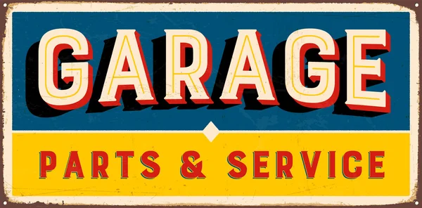 Vintage metal sign - Garage Parts & Service — Stock Vector