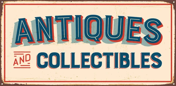 Plaque métal vintage - Antiquités et objets de collection — Image vectorielle