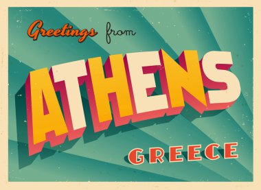 Vintage turistik tebrik kartı