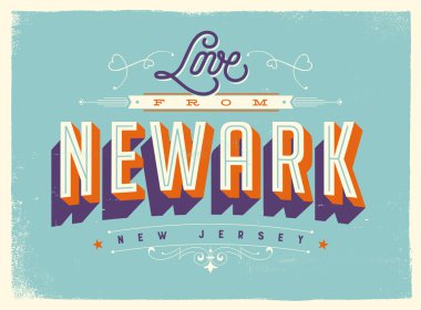 Vintage tarzı turistik tebrik kartı doku efektleri ile