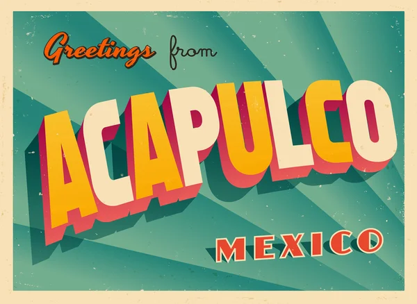 Tarjeta de felicitación turística Vintage — Vector de stock