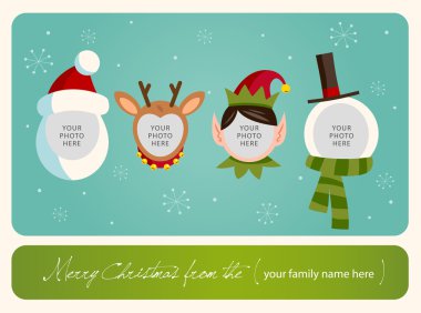 Family spirit Christmas card clipart