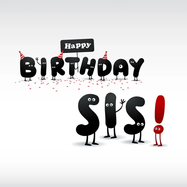 Vtipné přání k narozeninám — Stockový vektor