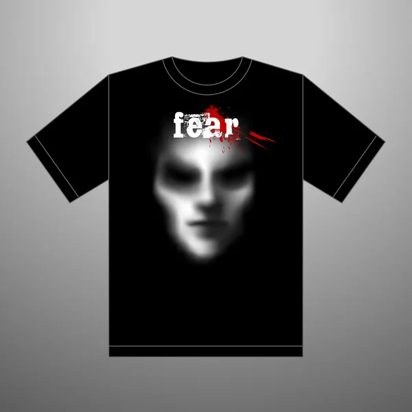 Camiseta de miedo — Vector de stock