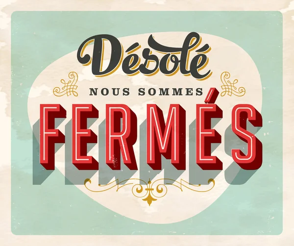 Vintage french paper sign — Stock Vector