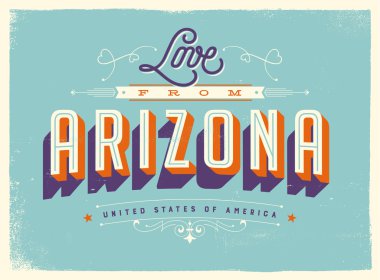 Vintage tarzı turistik tebrik kartı